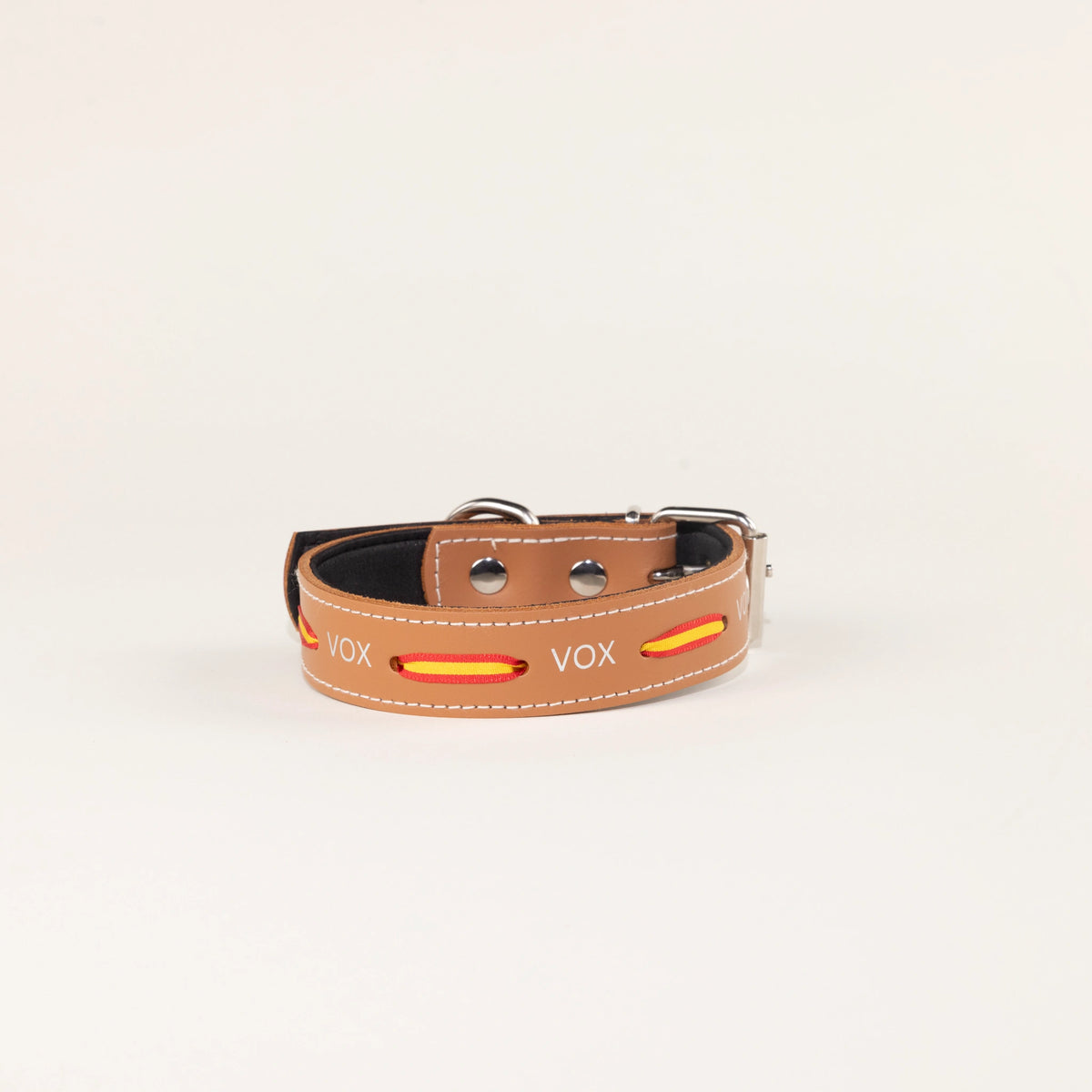 Collar de perro marrón bandera doble